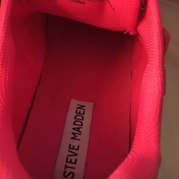 Neon Pink Steve Madden Possession Platform Sneakers (Only Worn Once) - Picture 2 of 5